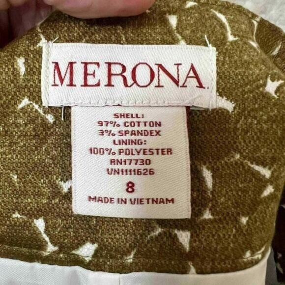 Merona skirt Womens size 8 Gold cotton blend shell polyester liner side zip - Picture 9 of 10